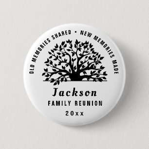 Familjens Träd-familj Reunion Souvenir Gift Round Knapp