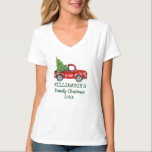 Familjens Vintage Red Lastbil Personlig WV T Shirt<br><div class="desc">Familjefärg,  Vintage,  röd Lastbil med Julgran Personlig T-Shirt</div>