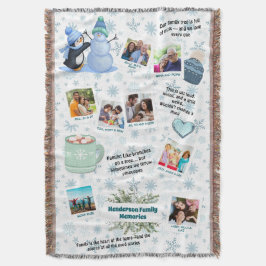 Familjens vinterminnen Collage – Snöflingor & Kaka Filt