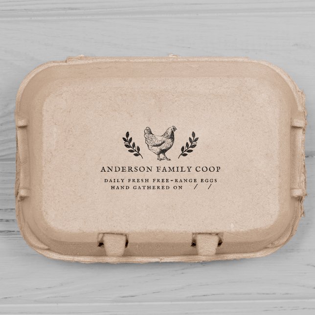 Familjepaket Hand-Gasted Vintage Egg Carton Självfärgande Stämpel (Skapare uppladdad)
