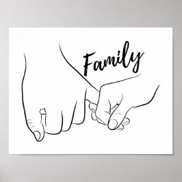 Familjepått löfte om minimal konsthjälp, enkel poster