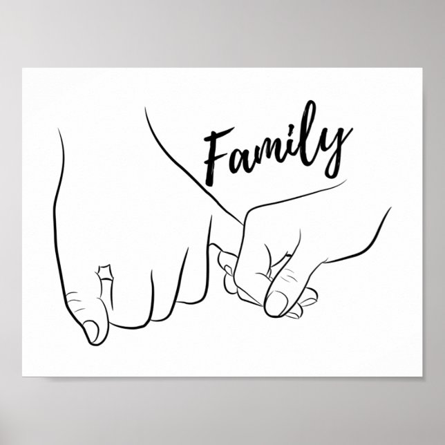 Familjepått löfte om minimal konsthjälp, enkel poster (Framsidan)