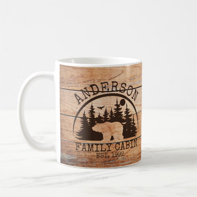 Familjepått Namn Personlig Rustic Kaffemugg (Vänster)