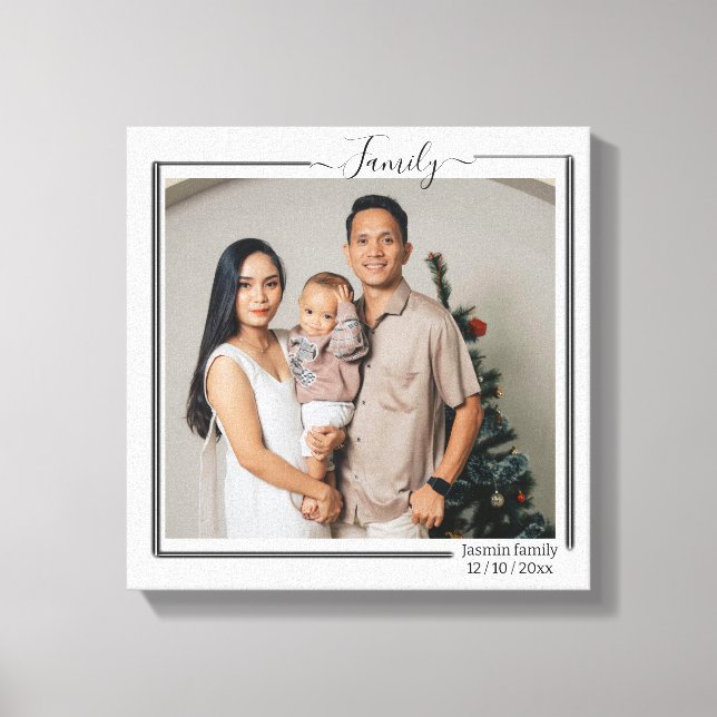 Familjepersonlig foto- och texttypografi Canvas (Framsida)