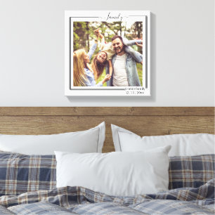 Familjepersonlig foto- och texttypografi canvastryck