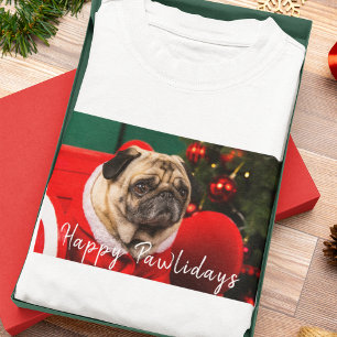 Familjepet Hund Photo jul Lycklig Pawlidays T Shirt