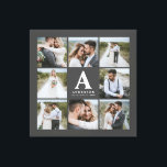 Familjepresent för bröllop i multifotomonogram canvastryck<br><div class="desc">Multifoto-monogram bröllop-familjegåva. Ideal bröllop,  nytt hem,  årsdag,  födelsedag eller julklapp. Ett roligt sätt att visa alla dina vackra foton.</div>