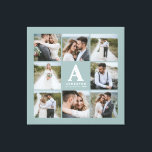 Familjepresent för bröllop i multifotomonogram canvastryck<br><div class="desc">Multifoto-monogram bröllop-familjegåva. Ideal bröllop,  nytt hem,  årsdag,  födelsedag eller julklapp. Ett roligt sätt att visa alla dina vackra foton.</div>