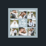 Familjepresent för bröllop i multifotomonogram canvastryck<br><div class="desc">Multifoto-monogram bröllop-familjegåva. Ideal bröllop,  nytt hem,  årsdag,  födelsedag eller julklapp. Ett roligt sätt att visa alla dina vackra foton.</div>