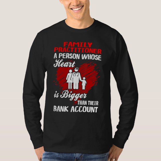 Familjepresentant Heart Bigger than Bank Account T Shirt (Framsida)