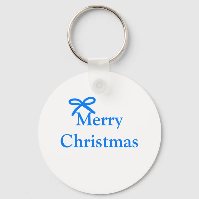 Familjepresenter från Blå båge god jul, enkla mode Nyckelring (Framsida)