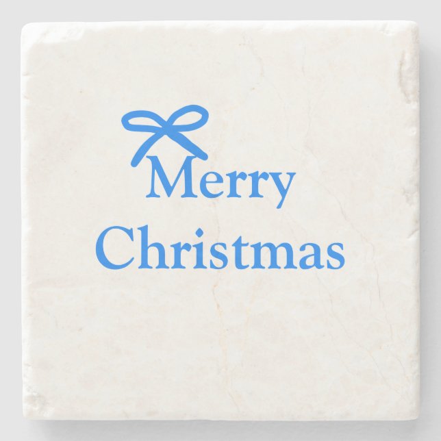 Familjepresenter från Blå båge god jul, enkla mode Stenunderlägg (Framsidan)