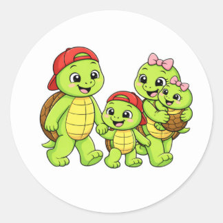 Familjepromenad Runt Klistermärke