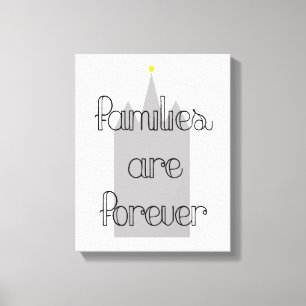 familjer är för evigt lds mormon tempel, kärlek canvastryck