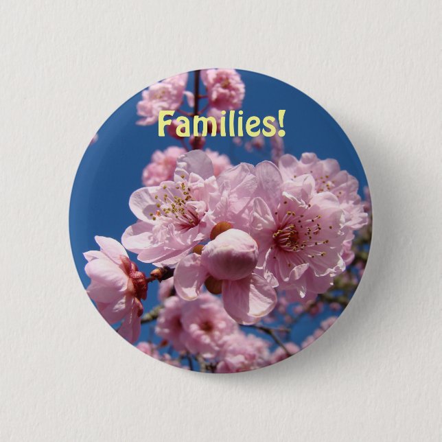 Familjer! knapp Rosa vårblommor (Framsida)