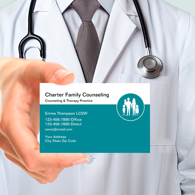 Familjerådgivning och psykoterapeut visitkort (Family doctor business cards by Custom Business Templates)