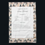 Familjerecept Heirloom Mountain Träd Kökshandduk<br><div class="desc">Behåll familjens tehandduk.  morbror Jim's chili recept eller underbara moster Aggie's all time favorit thanksgiving casserole skål. Elegant och enkel malldesign kan enkelt justeras för att  dina familjerecept som mors dag,  födelsedagsgåvor eller julklappar. Anpassningsbar namn med initialer. Färg kan ändras. Underbar för familjegåvor eller för nygifta.</div>