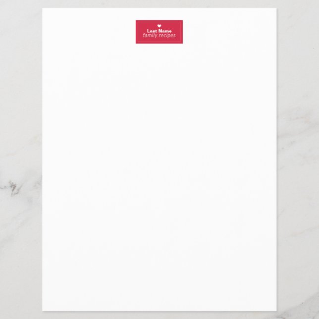 Familjerecept Reklamblad (Framsidan)