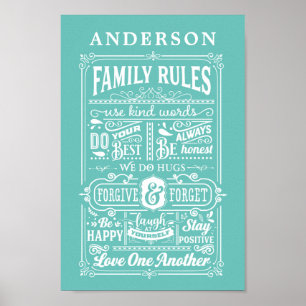 Familjeregler Husregler Personligt familjenamn Poster
