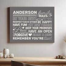 Familjeregler Personligt Namn Positiv Grå
