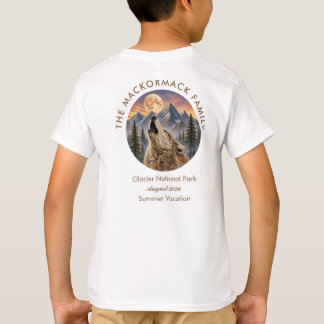 Familjeresa Återförening Semester Varg Berg Solned T Shirt