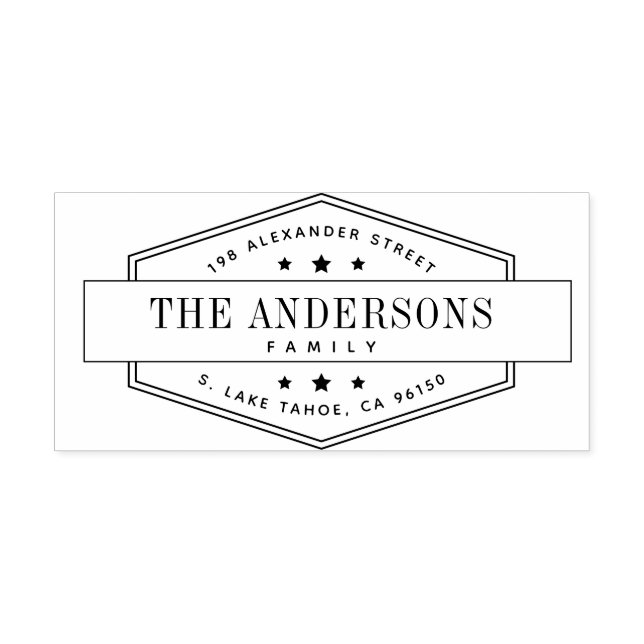 Familjereturadress Självfärgande Stämpel (Design)