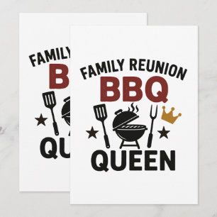 Familjereunion BBQ Queen Funny Grill Shirt Meddelande