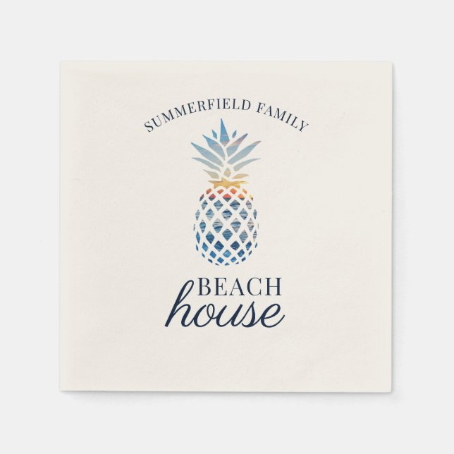 Familjereunion Pineapple Tropical Beach House Pappersservett (Framsidan)