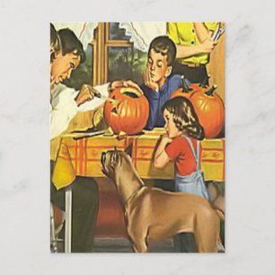 Familjeroligt på Halloween Vykort