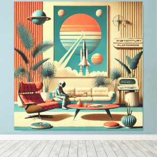 Familjerum för atomFuturistiska Florida Space Age Canvastryck