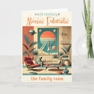 Familjerum för atomFuturistiska Florida Space Age Kort