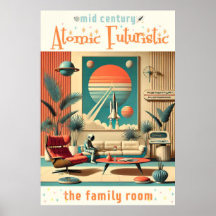 Familjerum för atomFuturistiska Florida Space Age Poster