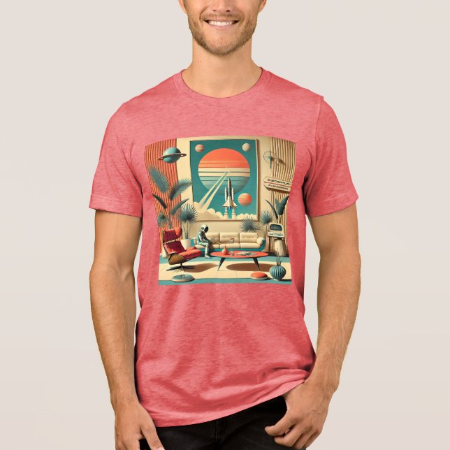 Familjerum för atomFuturistiska Florida Space Age T Shirt (Framsida)