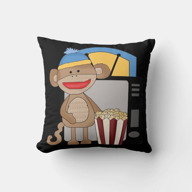 Familjerum i Movie Night Monkey Dekorativ kudde (Framsida)