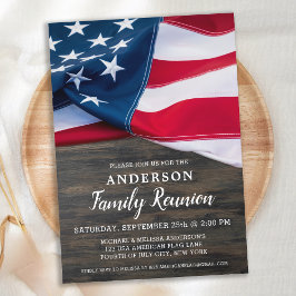 Familjesammankomst Amerikansk flagga Patriotisk fe Inbjudningar