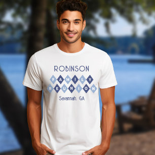 Familjesammankomst Anpassade Namn Datum Plats Blå T Shirt