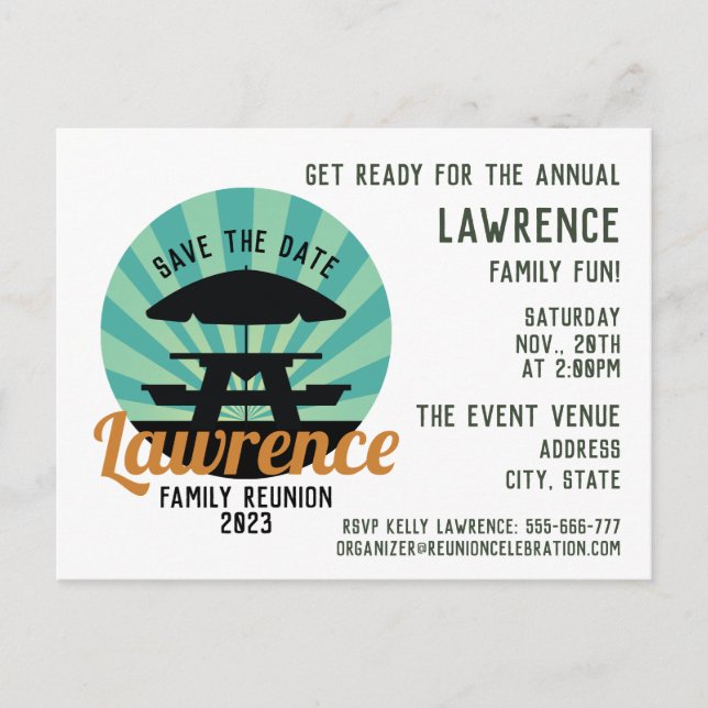 Familjesammankomst design vykort (Framsida)