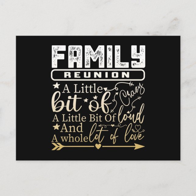 Familjesammankomst En liten smula galen Vykort (Framsida)