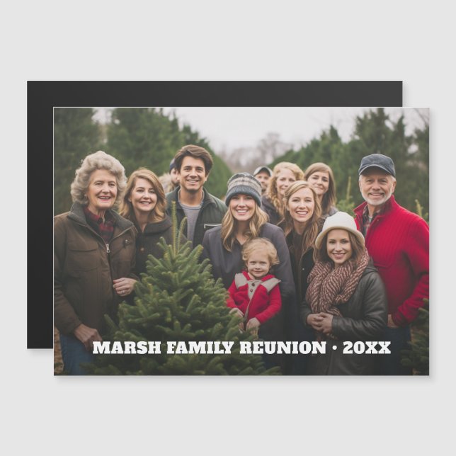 Familjesammankomst Panorama Foto med Typ Magnet (Fram/baksida)