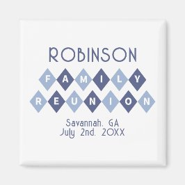 Familjesammankomst Party Favor Minne Modern Blå Fä Magnet