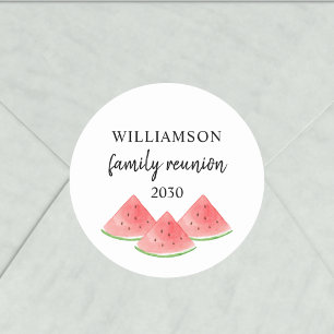 Familjesammankomst-vattenmelon Runt Klistermärke