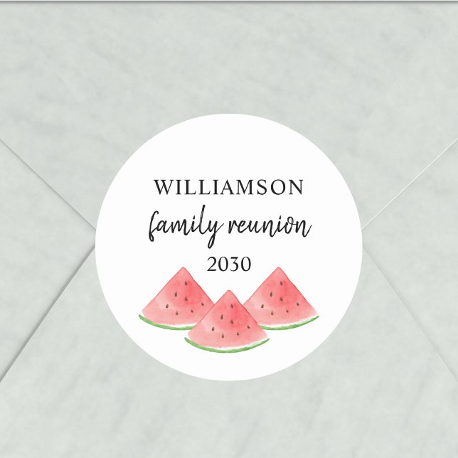 Familjesammankomst-vattenmelon Runt Klistermärke (Skapare uppladdad)
