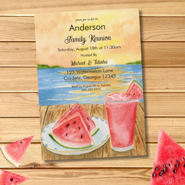 Familjesammankomst Vattenmelon Sommarlad Invitatio Inbjudningar (Skapare uppladdad)