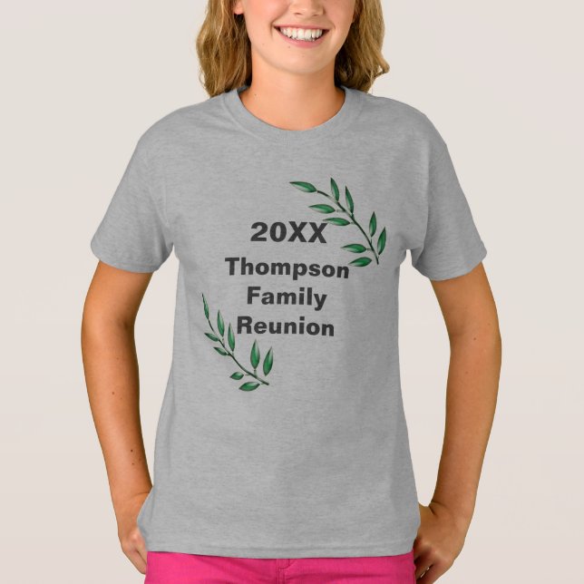 Familjesammanträdes Trädgrenar Löv Minne T Shirt (Framsida)