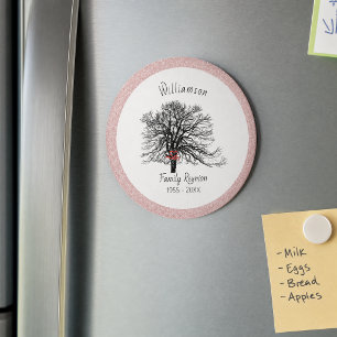 Familjesammanträdes Trädsouvenir Roséguld Glitte Magnet
