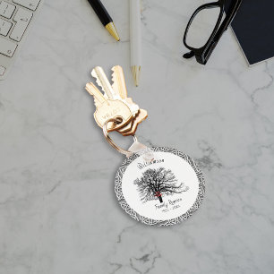 Familjesammanträdes Trädsymbol Silverkeltisk Nyckelring