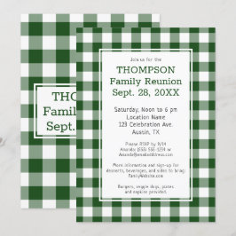 Familjesammanträff Grön Vit Buffel Kolla In Parti Inbjudningar