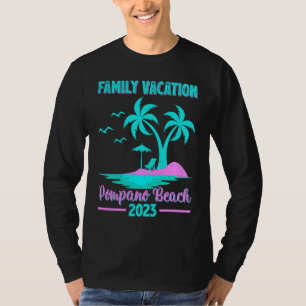 Familjesemester 2023 Palmträd Florida Pompano Bea T Shirt