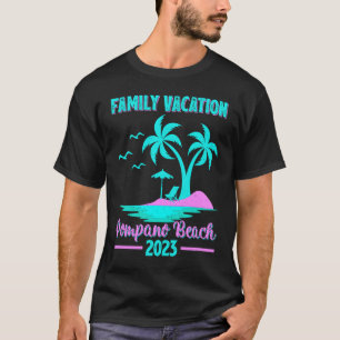 Familjesemester 2023 Palmträd Florida Pompano Bea T Shirt