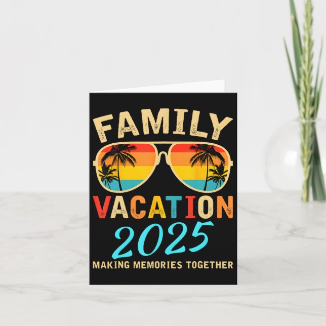 Familjesemester 2025 Strand Matchande Sommaruppehå Kort (Framsida)